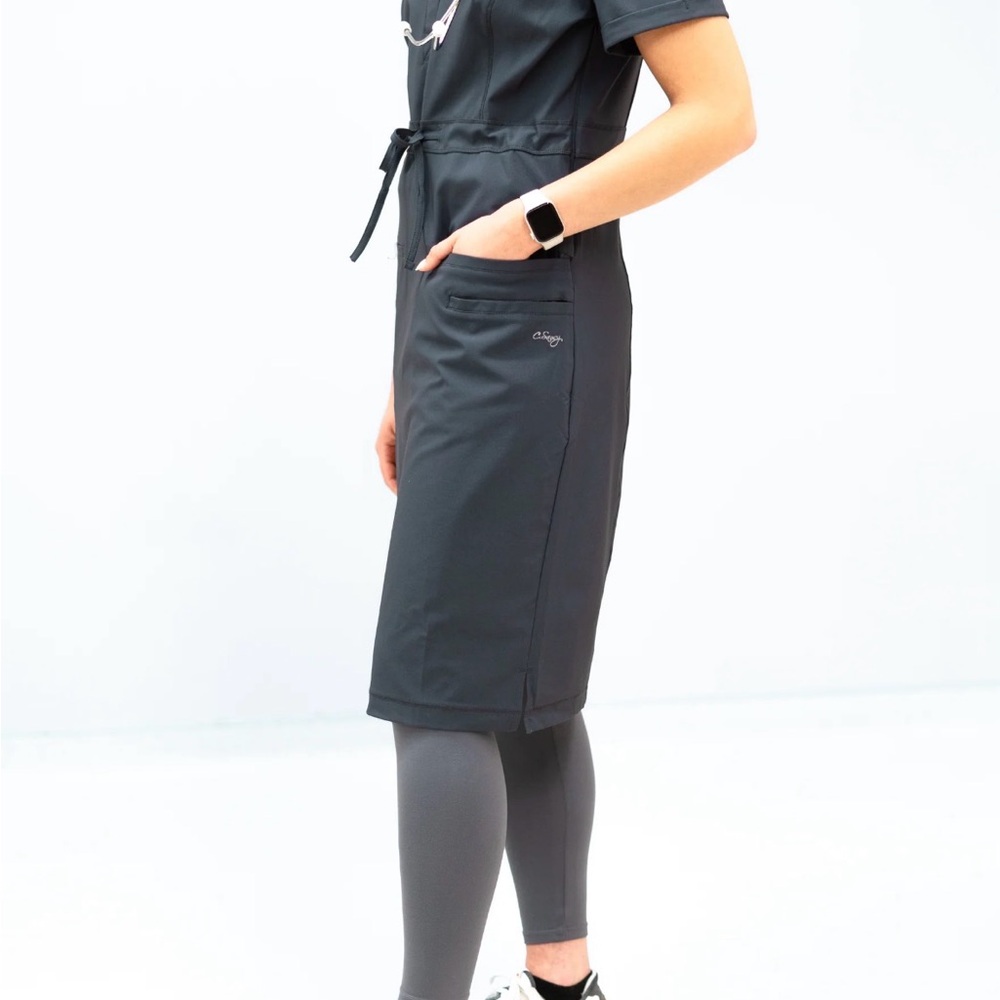 C. Saucy Scrub Dress, Pewter Size Large (fits a medium) - Picture 2 of 6